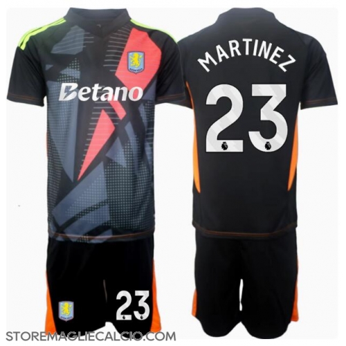 Aston Villa Emiliano Martinez #23 Portiere Maglia Gara Trasferta Repliche 2024-25 Bambino Maniche Corte Aston Villa Emiliano Martinez #23 Portiere Maglia Gara Trasferta Repliche 2024-25 Bambino Maniche Corte